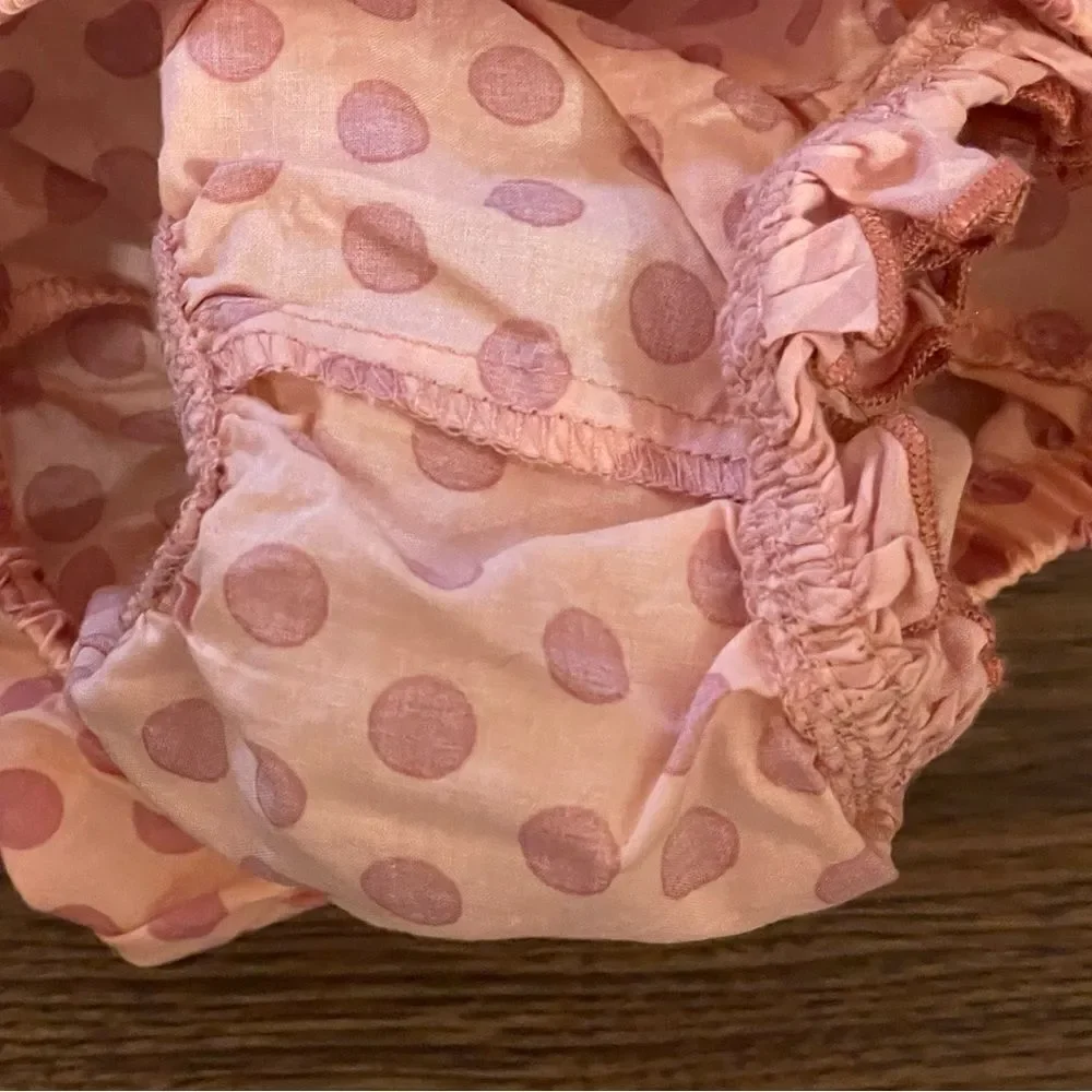 Matilda Jane Little Adventure Dress and Bloomer Diaper Cover Peach Green 6-12 mo
